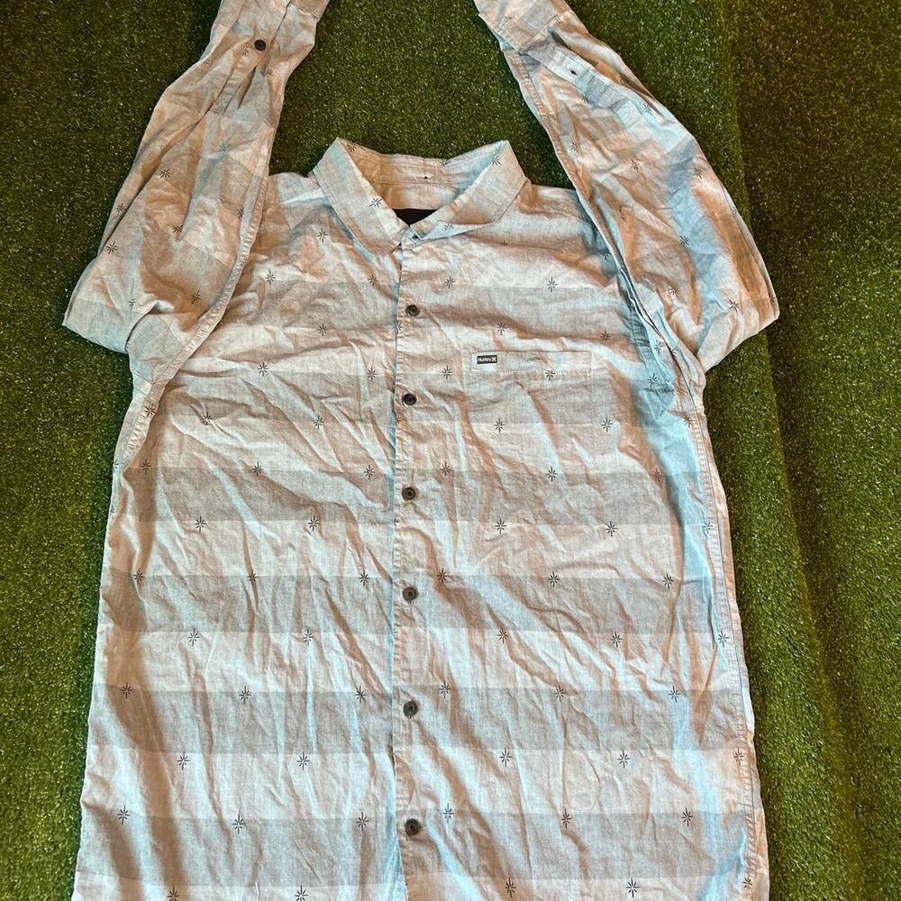 Hurley Men's Blue and Grey Shirt
